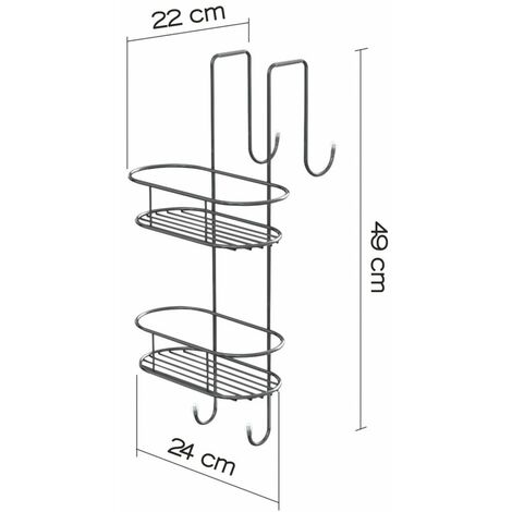 DOPPIO PORTAOGGETTI PER DOCCIA DA APPENDERE IN METALLO