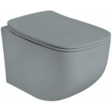 Coppia Di Sanitari Sospesi In Ceramica Grigio Opaco  Mozart