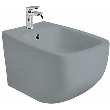 Coppia Di Sanitari Sospesi In Ceramica Grigio Opaco  Mozart