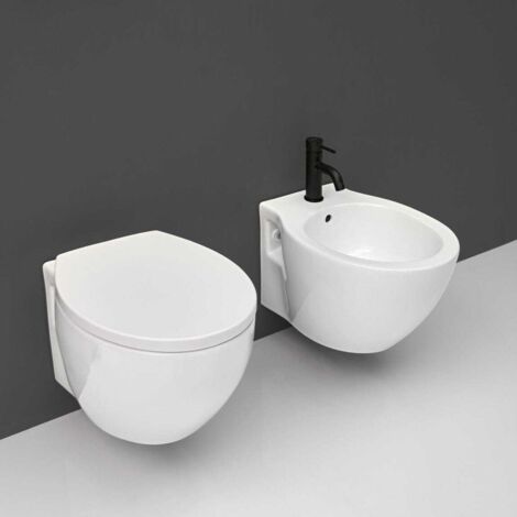 Set Sanitari Bagno Sospesi In Ceramica Bianca Patascoss