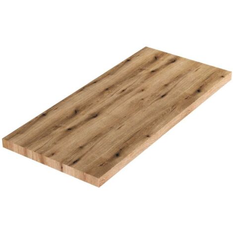 Mensola In Legno Per Lavabo Bagno Appoggio 100Cm Rovere Naturale