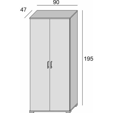 Armadio Multiuso Con Doppia Anta Battente Cm