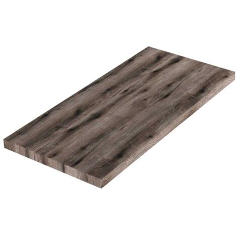 Piano In Legno Rovere Fossile Per Lavabo Appoggio 100Cm