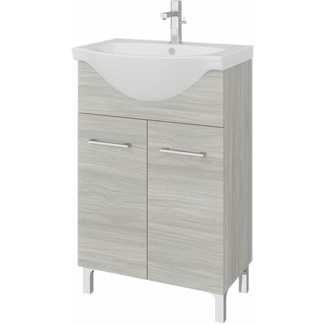 MOBILE BAGNO A TERRA 105 CM CON ANTE LAVABO E SPECCHIO, RIMINI