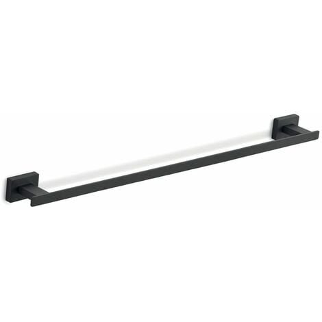 Porta Salviette Da Bagno 60Cm Acciaio Nero Opaco  Atene