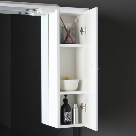 Mobile Bagno A Terra Da 85Cm In Bianco Lucido  Smeraldo