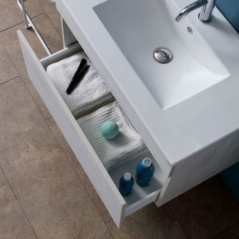 Mobile Bagno Sospeso Da 80 Cm Con Cassettone Promenade  Sole