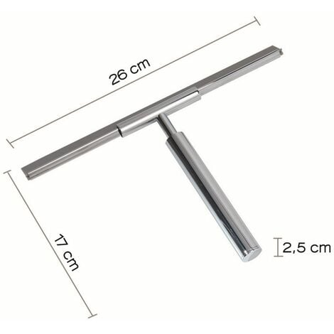 Spatola tergivetro in acciaio cromato con gancio per box doccia