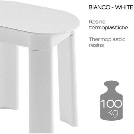 PCP Sgabello Doccia Rotondo Imbottito – Antiscivolo, Regolabile In Altezza, Bianco/blu - 3