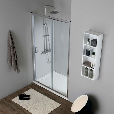Porta Doccia Nicchia 140Cm Cristallo 6Mm Temperato Trasparente  New Giada