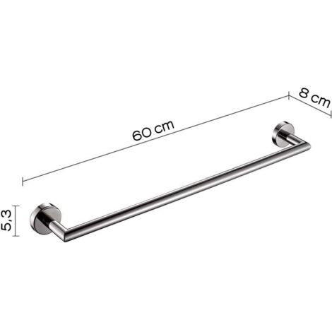 Portasciugamani Doppio Da 50 Cm, Montaggio A Parete, In Acciaio Inox Sus 304 Spazzolato Portasciugamani Da Bagno Da 50 Cm 84326380