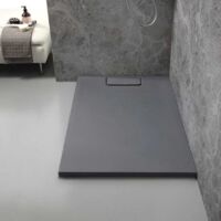 Piatto Doccia 80X100 In Resina Grigio Effetto Pietra Mart