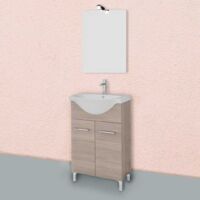 Meuble De Salle De Bain Italien Regia – Colonne En Bois, 175 Cm De Haut, 5 étagères (neuf)