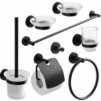 SET COMPLETO ACCESSORI PER IL BAGNO FINITURA NERO OPACO  NECESSARY