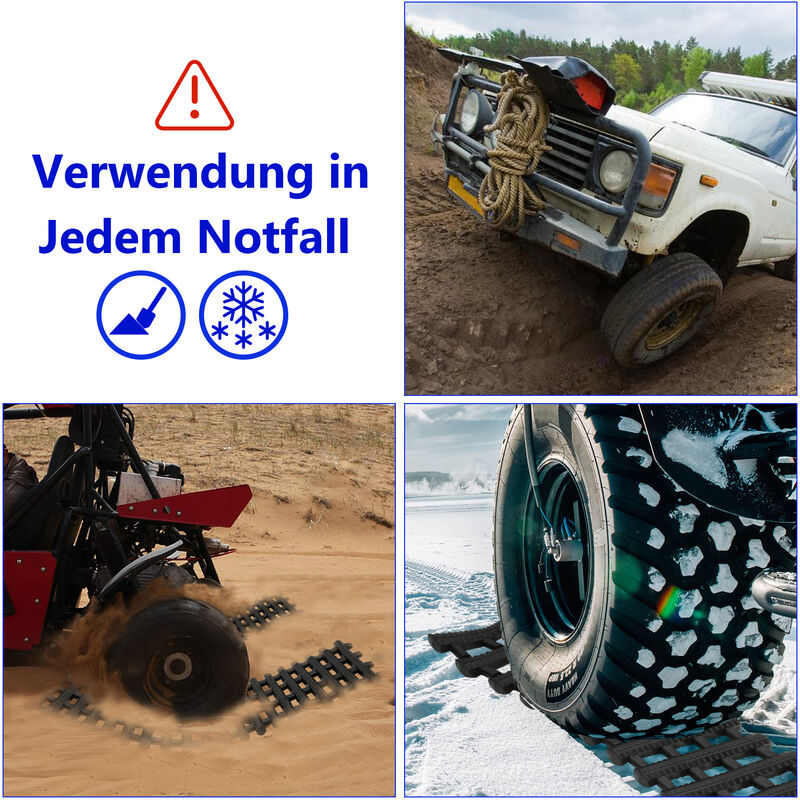 Hengda 2x Anfahrhilfe Schnee Traktionshilfe,Anti-Rutsch Sandbleche Reifen  schneeketten