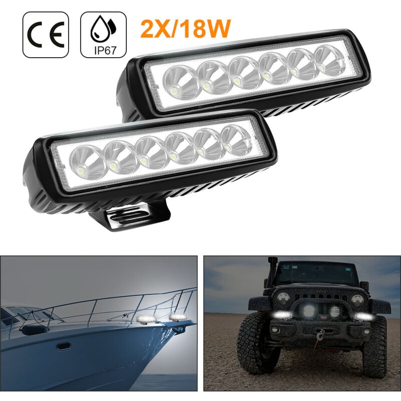 2x 42W LED 12V 24V Scheinwerfer Spot Träger Lampe Offroad Boot Lkw SUV 4x4  Jeep