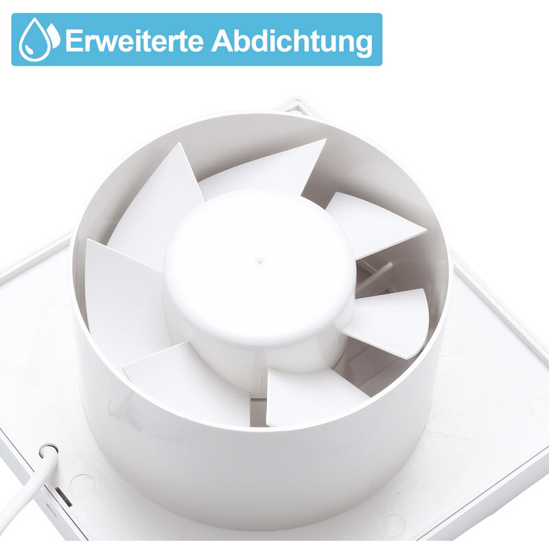 Hengda Badlüfter Ventilator Wandlüfter Leise Weiß WC 100mm Mit  Rückflussleitblech