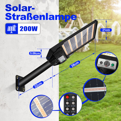 (Deactive) Hengda Solar Straßenlaterne LED Solarleuchte 200W