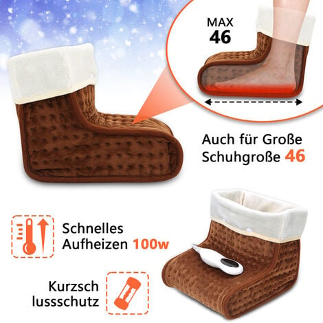 Hengda Fußwärmer Fußheizung Waschbarer Wärmekissen Wärme Abschaltautomatik  Elektrisch Braun