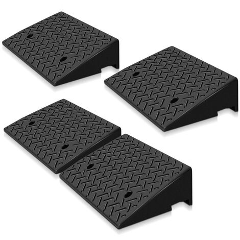 Fiqops Bordsteinrampe Gummi 2er Set - 50x32x10 Cm - Bis 2t Tragkraft - Mit Griff