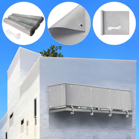 Balkon Sichtschutz 115 X 900 Cm – Mit Ösen & Kordel, Farbe Taupe – Wind- Und UV-Schutz Für Balkon & Terrasse
