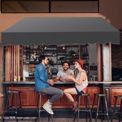 Klemmmarkise 300x120cm - Ohne Bohren Mit Handkurbel