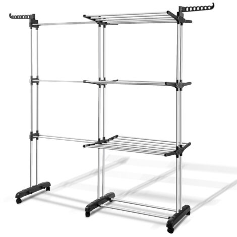 SERdeerCH Wäscheständer Ausziehbar 135-230cm - Schwerlast Kleiderständer Faltbar