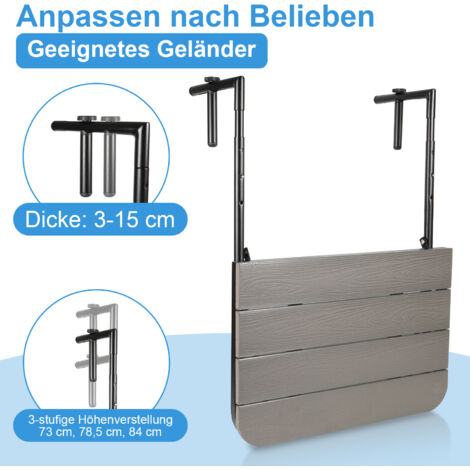 (Deactive) Hengda Balkonhängetisch Klappbar, Balkontisch zum Hängen