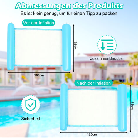 AOMAIGAD Wasserhängematte Aufblasbar - 4-in-1 Schwimmbett Für Pool & Strand