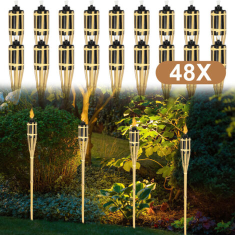 ZSPENG Gartenfackeln Aus Blauem Glas – 4 Stück, 340 Ml, 152 Cm Hoch, Mit Citronella-Docht