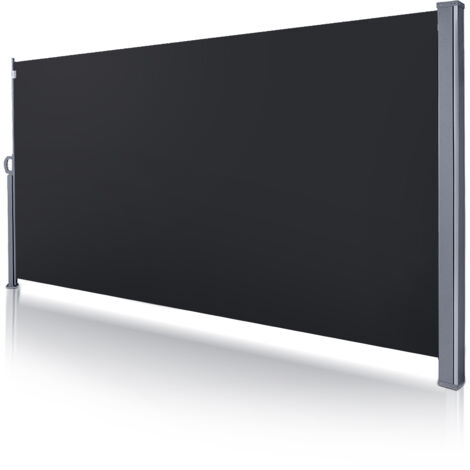 Seitenmarkise 200x500 Cm Ausziehbar - Dunkelgrüner Sichtschutz Für Balkon, Terrasse Und Garten