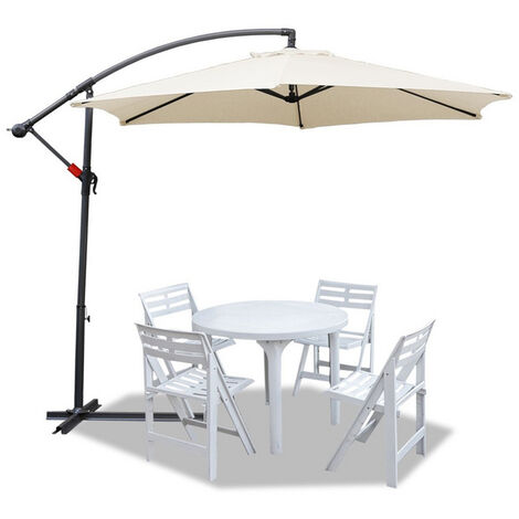 Sunnyglade Terrassenschirm 2,9 M Ø, Marineblau – Mit Kurbel & Kippfunktion, 8 Rippen, Aluminium