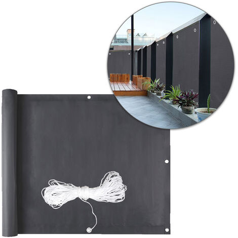 Hengda 90x600cm PVC Balkon Sichtschutz Balkonbespannung PVC