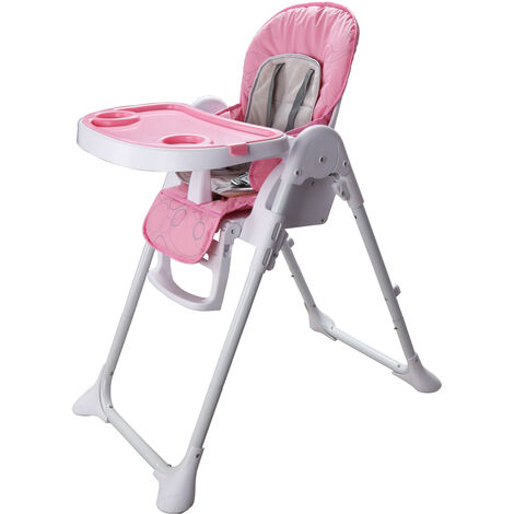Hochstuhl für Babys Klappbarer Babystuhl Höhenverstellbar mit Sicherheitsgurt Tablett