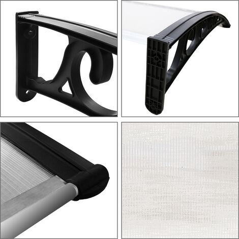 PP Halterung,Türdach für draußen Sonnenschutz Regenschutz EINFEBEN Vordach für Haustür 200 x 100 cm Pultbogenvordach Transparent Polycarbonat Pultvordach Überdachung 5 mm PP Halterung,Türdach für draußen Sonnenschutz Regenschutz EINFEBEN Vordach für Haustür 200 x 100 cm Pultbogenvordach Transparent Polycarbonat Pultvordach Überdachung 5 mm