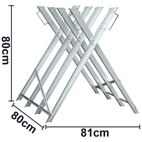 Hengda Sägebock Metall verzinkt 150kg Belastbarkeit 80x81x80cm Holzschneidebock Sägehilfe Holzsägebock Sägegestell Säge Kettensägebock