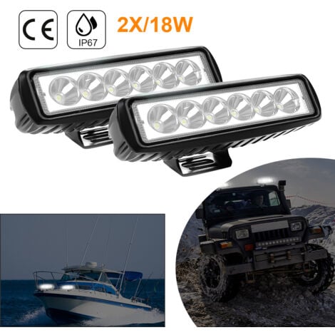 Hengda LED Arbeitsscheinwerfer, 2x 18W Scheinwerfer 12v LED  Zusatzscheinwerfer für Traktor, Auto, Offroad, LKW, SUV, LED