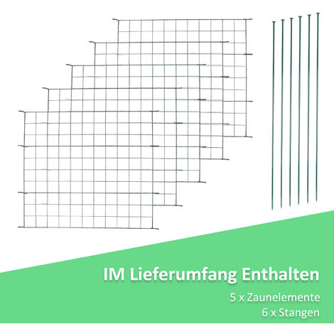 Hengda Teichzaun Gartenzaun 11tlg Set Zaun Teich 5 Zaunelemente und 6