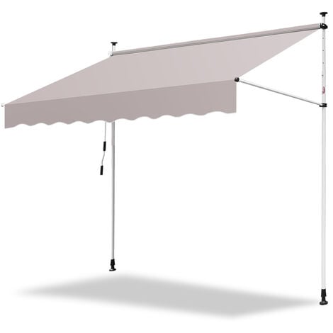 Mymai Klemmmarkise 150x120cm - Balkonmarkise Ohne Bohren Mit Handkurbel