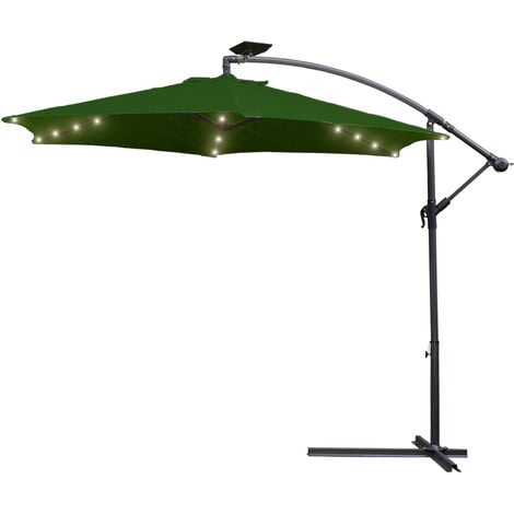 Hengda Ampelschirm 3.5m Sonnenschirm mit LED Alu dreh schwenk Schirm