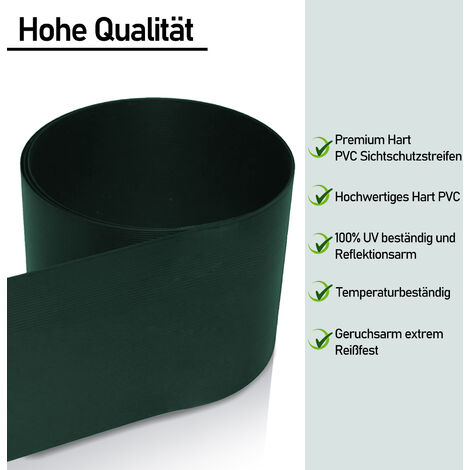 PVC Sichtschutzstreifen Für Gartenzaun – Wetterfeste, UV-beständige Streifen Für Doppelstabmatten, 250 Cm X 19 Cm