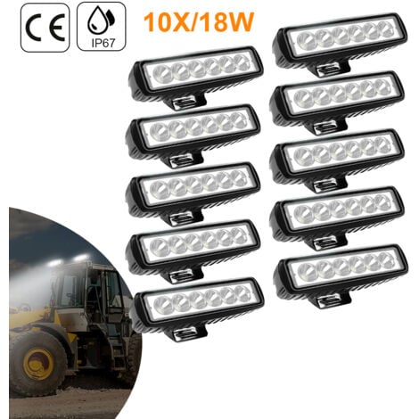 Hengda LED Arbeitsscheinwerfer, 10x 18W Scheinwerfer 12v LED  Zusatzscheinwerfer für Auto, Traktor, Offroad, LKW, SUV, LED