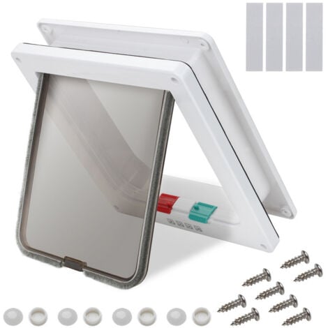 Katzenklappe Mit 4-Wege Schloss - Wetterfeste Haustiertür Für Glas & Türen