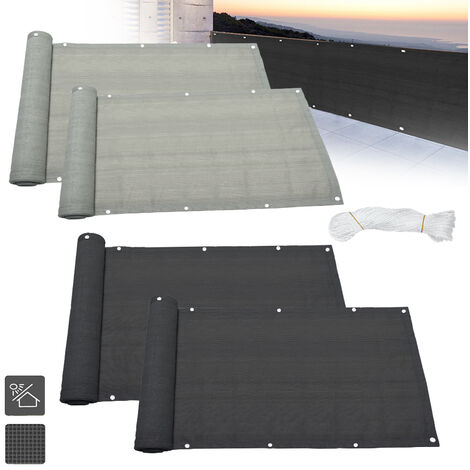HaiTaoSy Balkon-Sichtschutz | HDPE 170x950 Cm, Wetterfest & UV-beständig – Für Balkon, Terrasse, Garten (Beige)