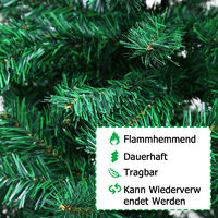 Henda 150cm Grün PVC künstlicher Weihnachtsbaum Einzigartiger Kunstbaum Weihnachtsdeko schwer entflammbar mit Metallständer für den Weihnachtsdekoration
