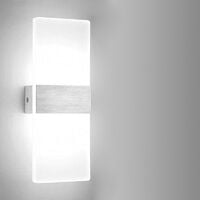 Hengda LED Wandleuchte innen 12W Modern Wandlampe Acryl Wandbeleuchtung fuer Wohnzimmer Schlafzimmer Treppenhaus Flur,Kaltweiss