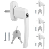 4 Stück Fensterschlösser Kindersicherung - Aluminium Fenstergriffe Weiß