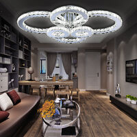 Hengda LED Kristall Deckenlampe Dimmbar mit Fernbedienung 96W Warmweiß/Weiß/KaltWeiß 2700-6500K Dekorative Kronleuchter für Schlafzimmer Wohnzimmer Büro Arbeitszimmer