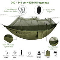 Outdoor Hängematte mit Moskitonetz Ultra-Licht Camping für Trekking Garten 440lb 