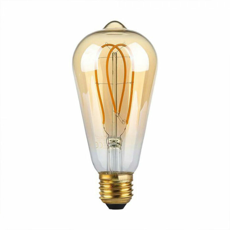 Ampoule LED à filament spirale, look vintage, E27, 4W, 220V, 6,4x14 cm